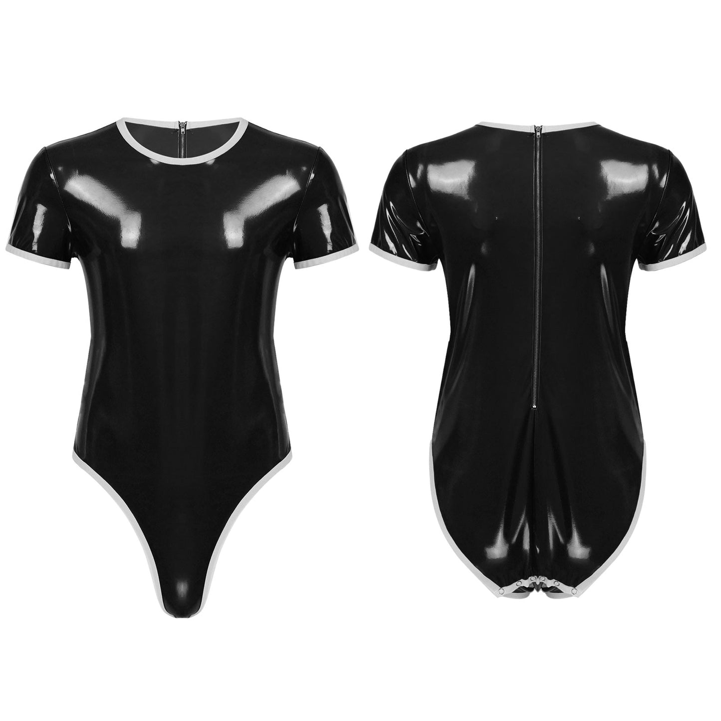 Patent Leather Bodysuit: Sexy Male Sissy Leotard for Parties