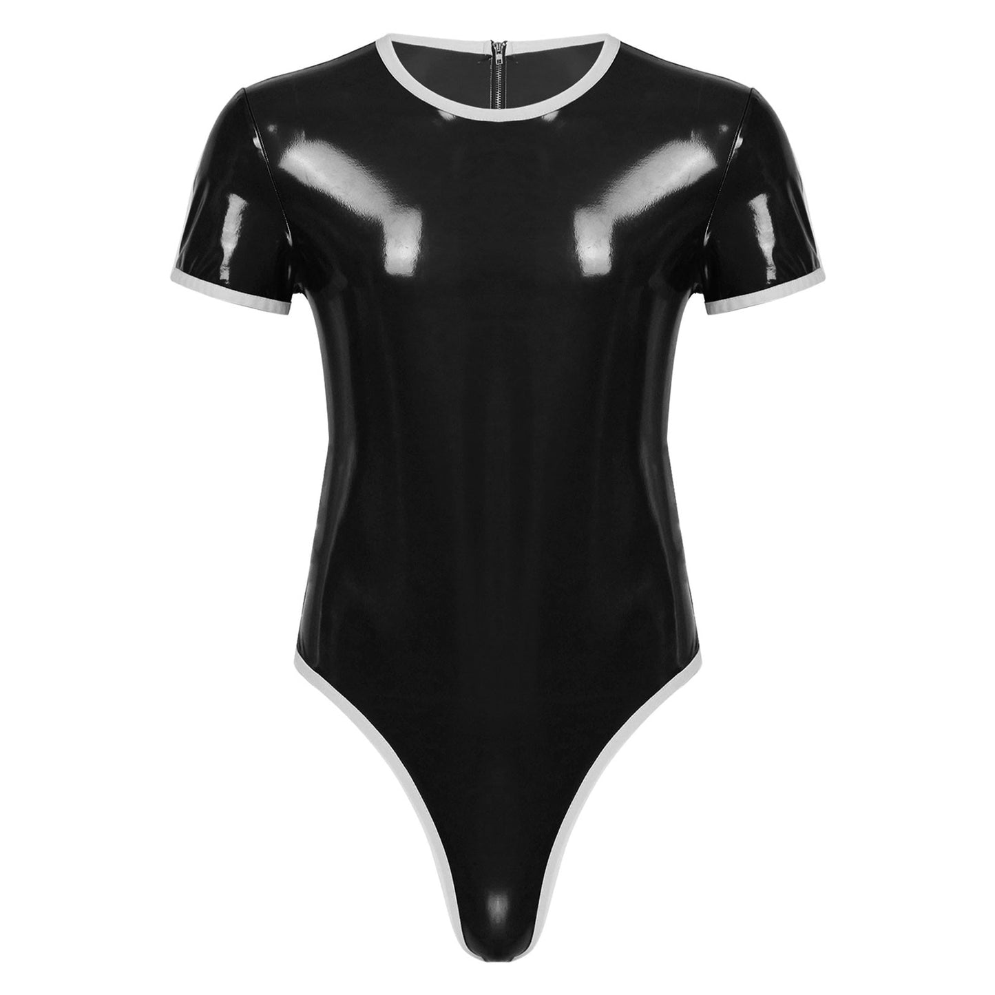 Patent Leather Bodysuit: Sexy Male Sissy Leotard for Parties