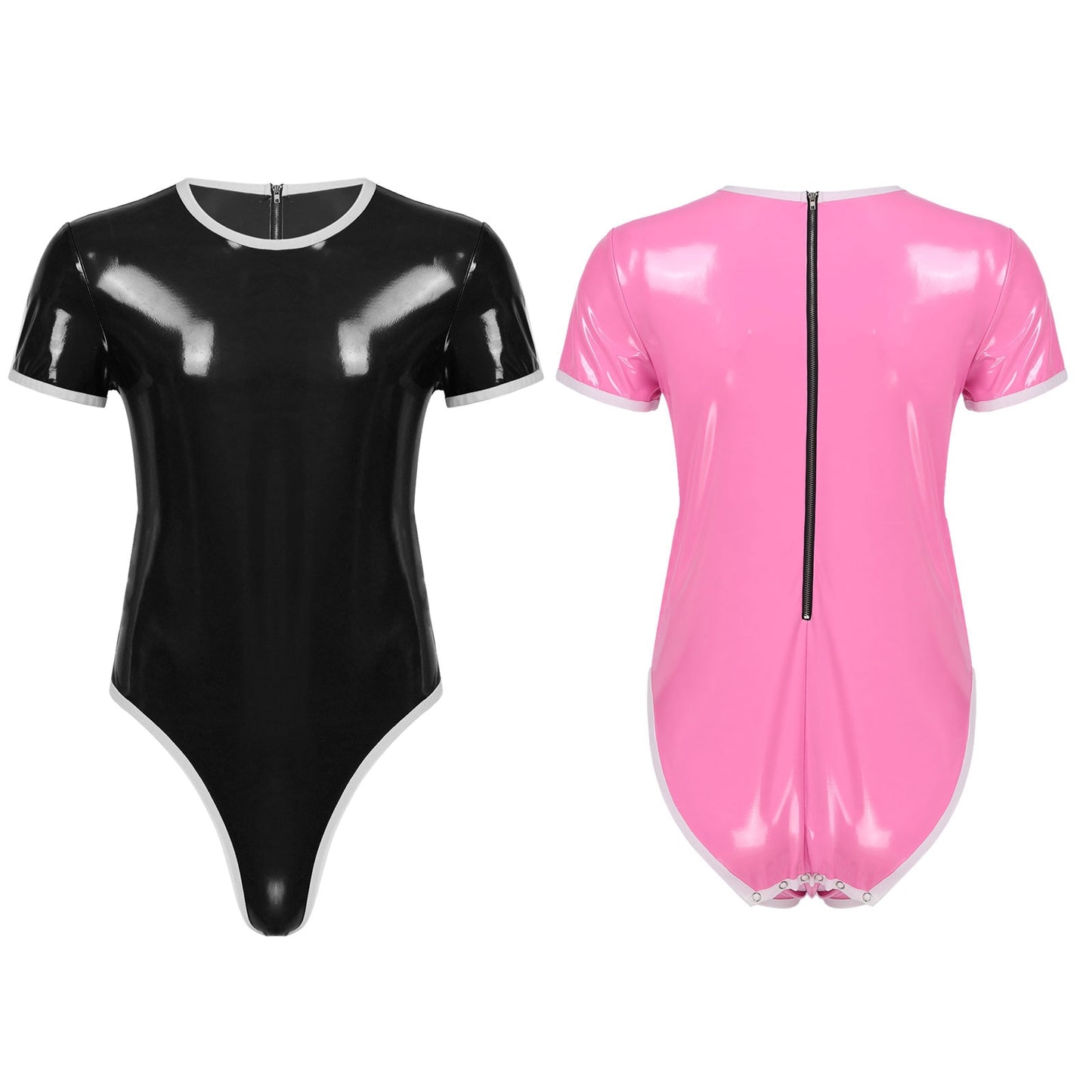 Patent Leather Bodysuit: Sexy Male Sissy Leotard for Parties