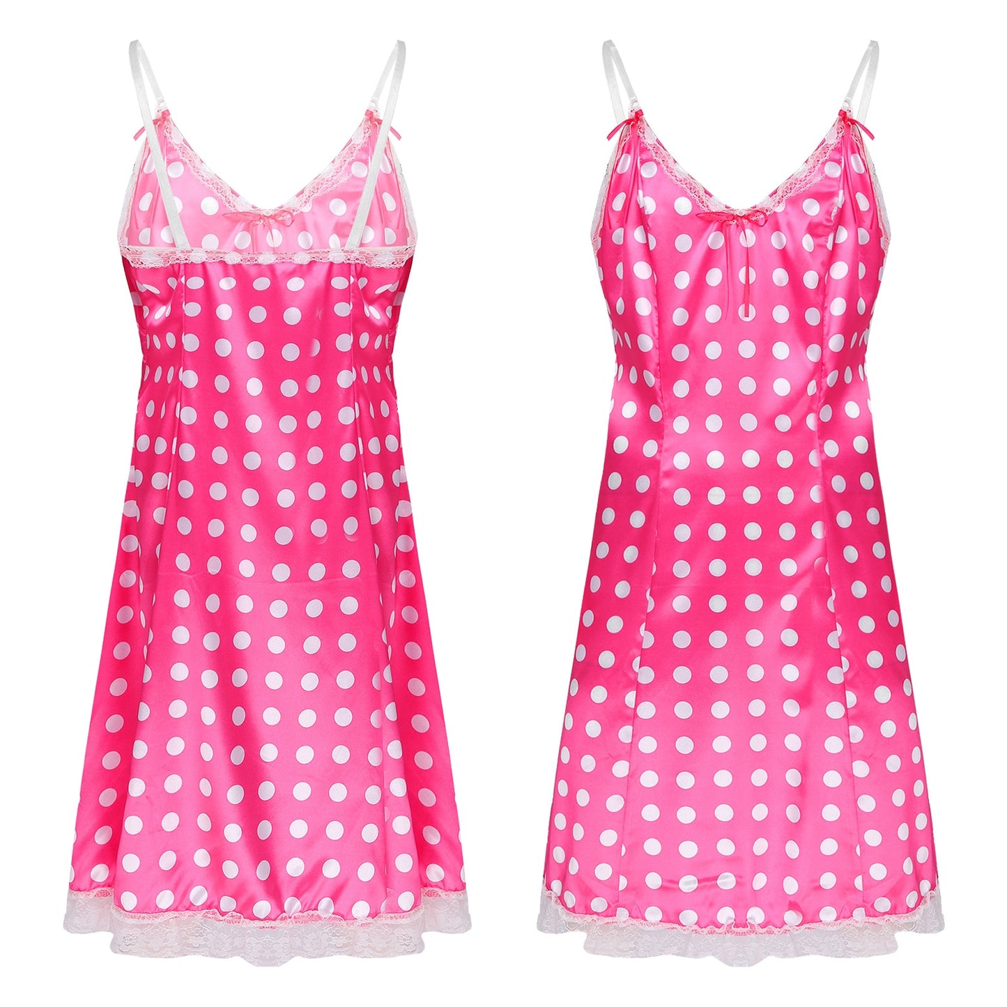 Mens Sissy Maid Cosplay Costume Puff Sleeve Frilly Satin French Apron Maid Servant Dress Set Roleplay Babydoll Dress with Apron