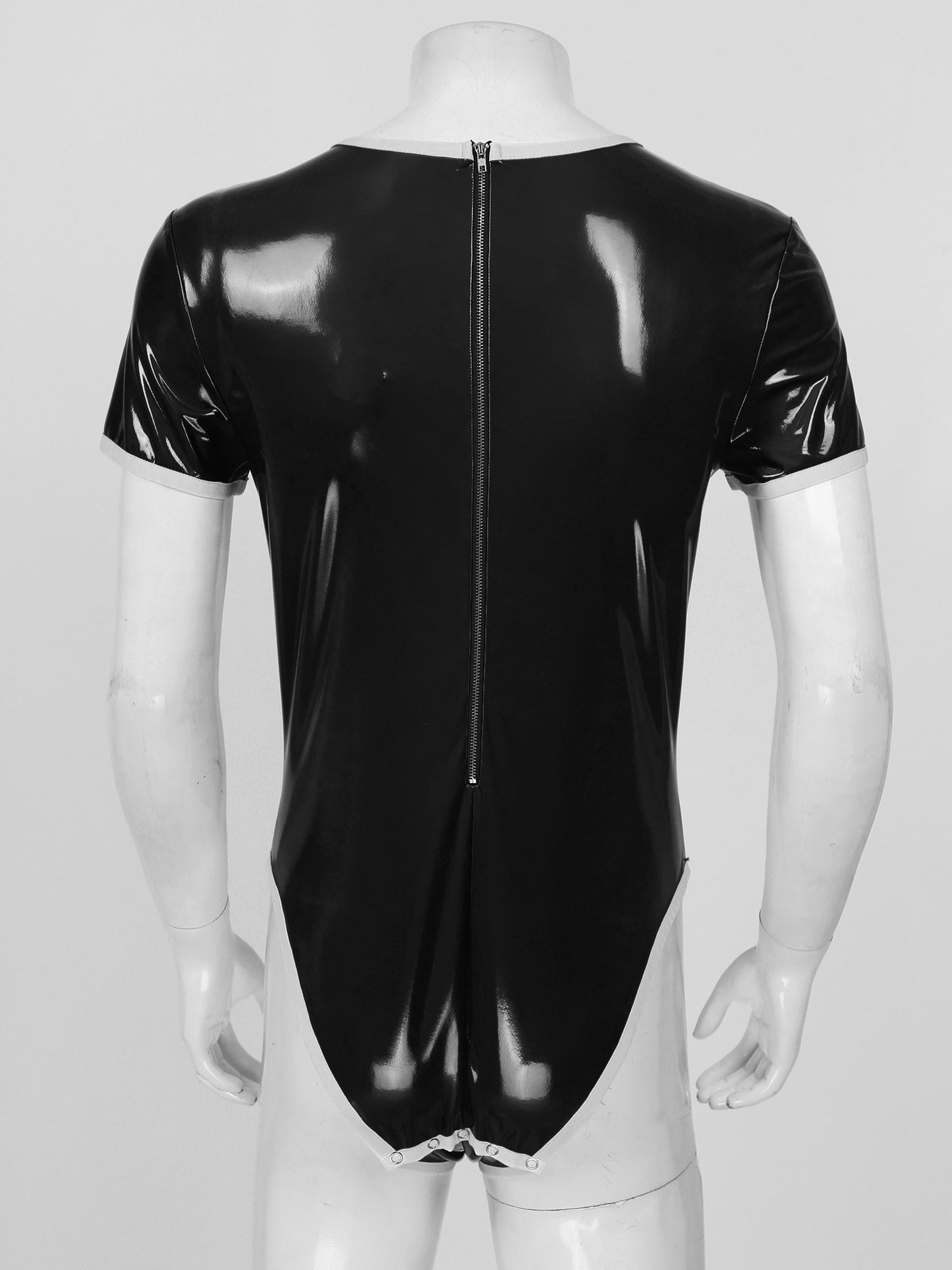 Patent Leather Bodysuit: Sexy Male Sissy Leotard for Parties