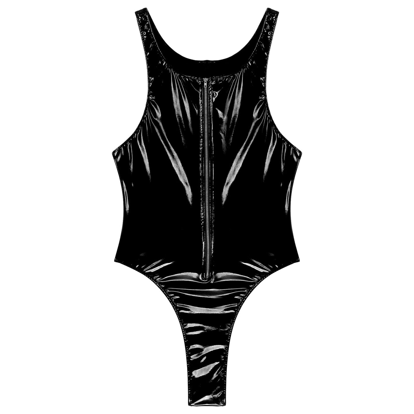 Patent Leather Bodysuit: Sexy Male Sissy Leotard for Parties