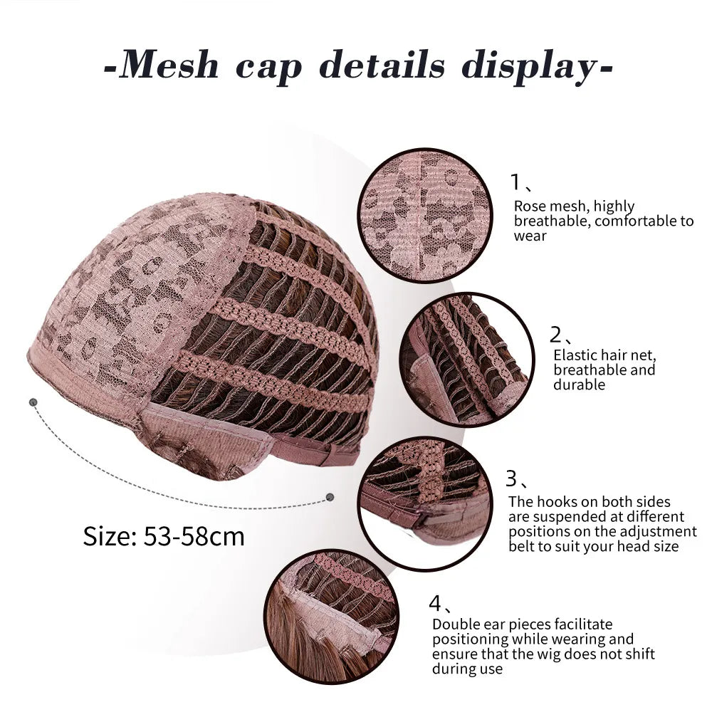 Synthetic Long White Wig with Bangs - Crossdresser's Cosplay Straight Wig with Brown Highlight for a Natural Look