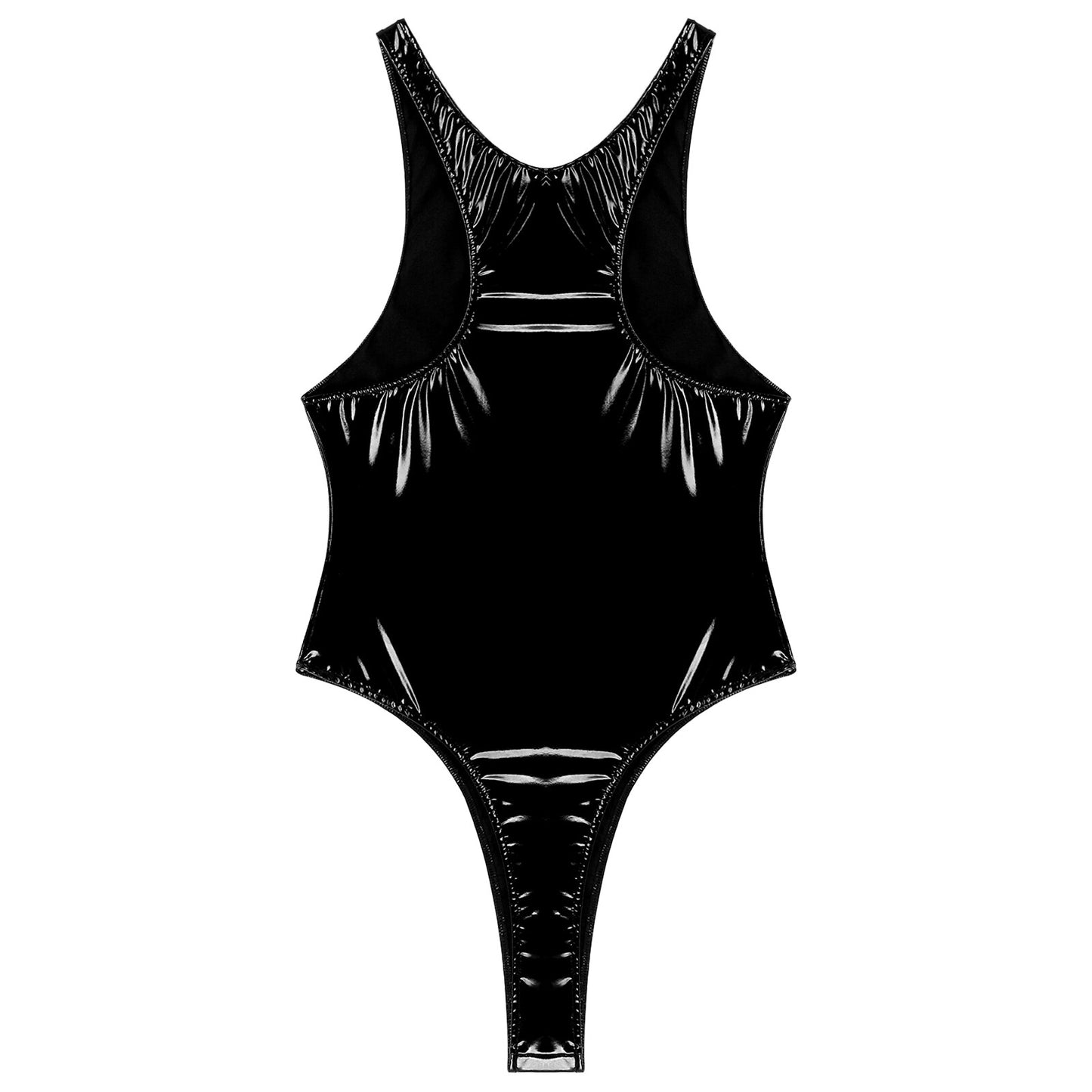 Patent Leather Bodysuit: Sexy Male Sissy Leotard for Parties