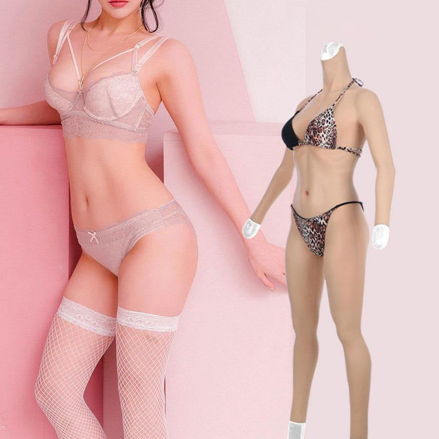 Tgirl Fake Boobs Half Body Suit Artificial Silicone Breasts