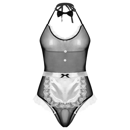 See-Through Mesh Bodysuit: Seductive Lingerie for Sissy Role Play