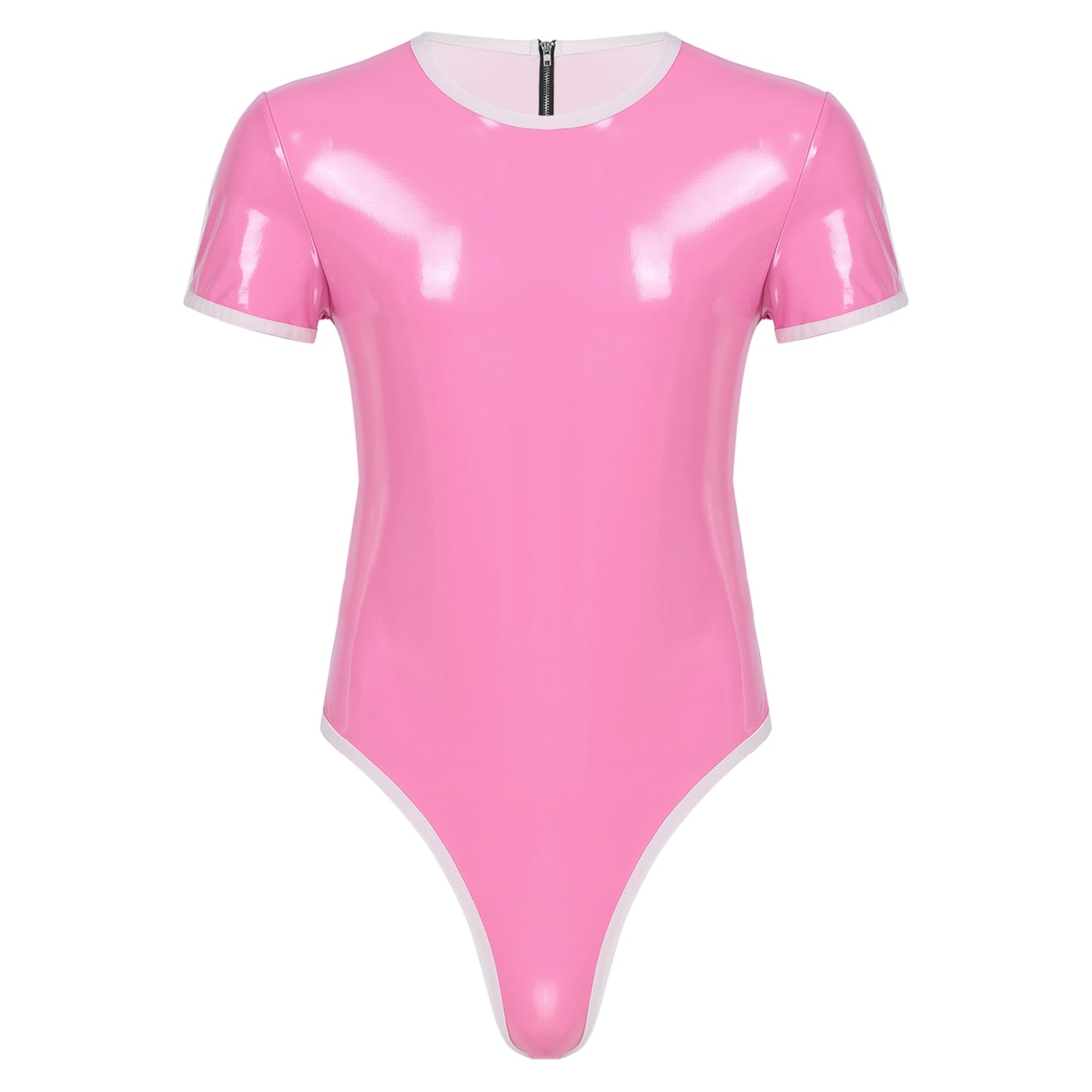Pink Patent Leather Bodysuit: Sexy Male Sissy Lingerie