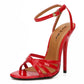 Red Party Elegance: Crossdresser's High Heel Sandals with Ankle Straps - Plus Size 48 for Fashionable Summer Gladiator Sandals