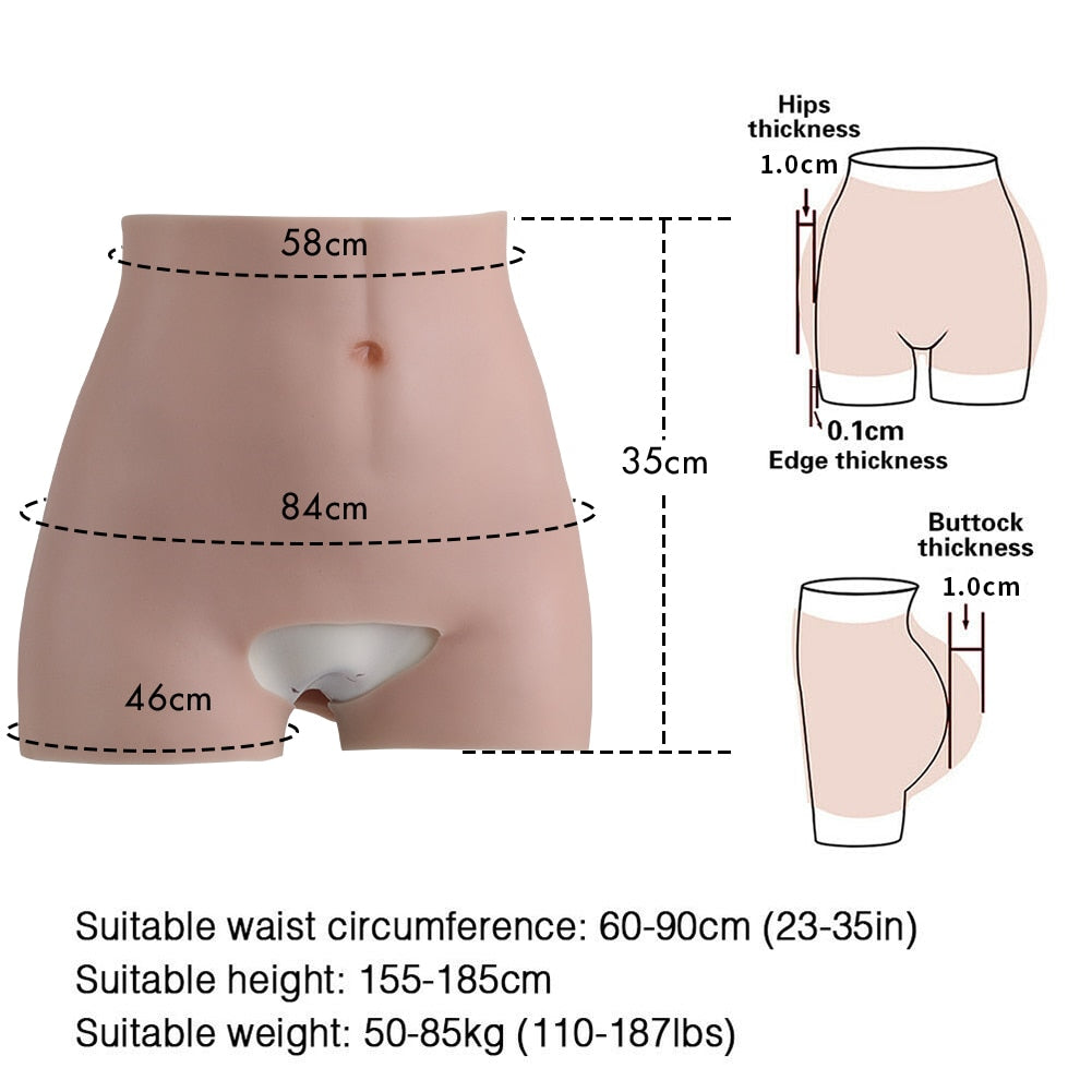 Artificial Silicone Buttock Enhancement Panties Fake Vagina Crossdressing for Crossdresser Transgender Drag Queen Shemale