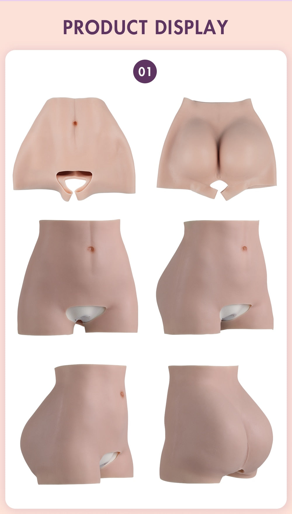 Artificial Silicone Buttock Enhancement Panties Fake Vagina Crossdressing for Crossdresser Transgender Drag Queen Shemale