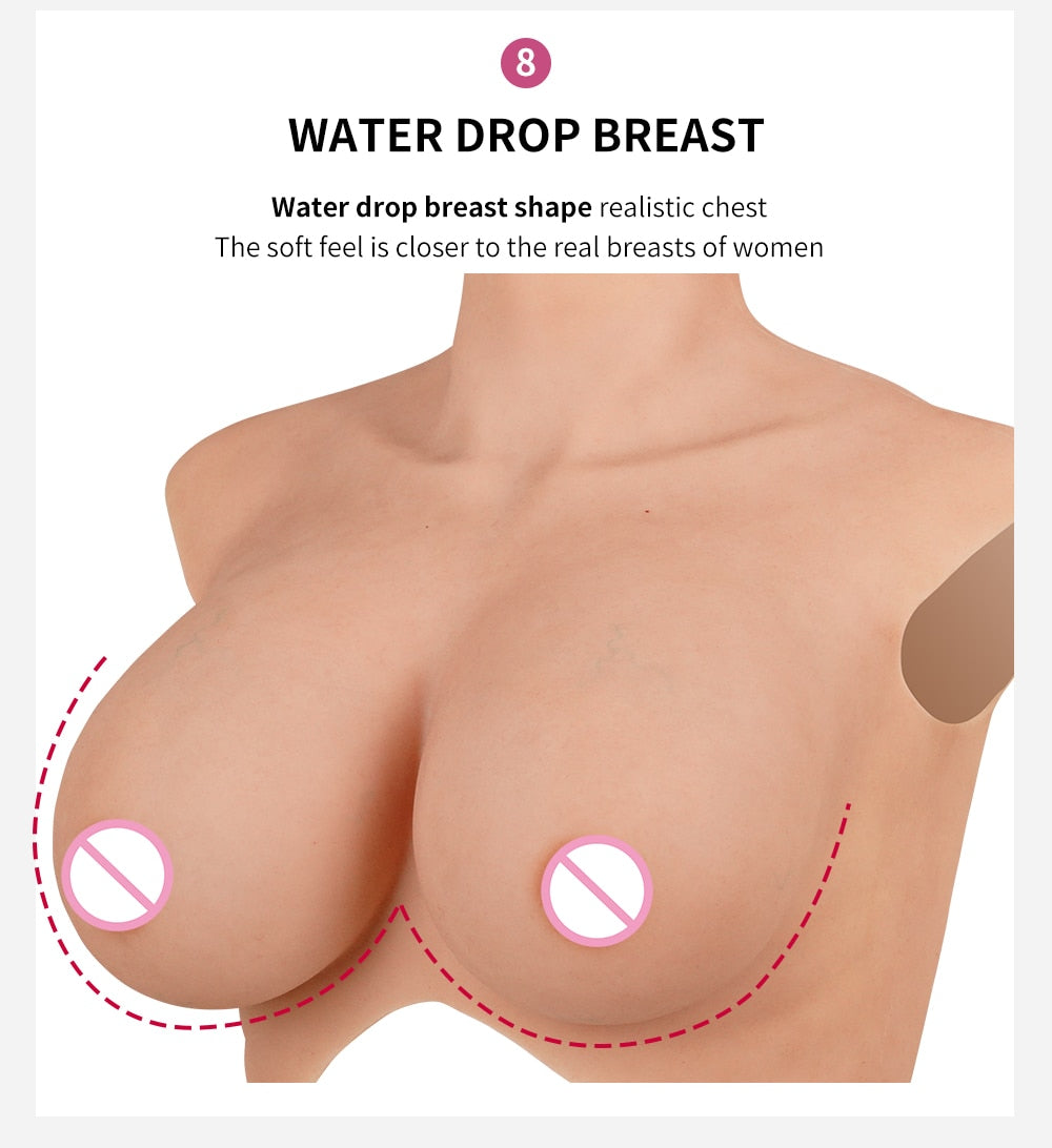 9th New L-K Cup Silicon Cosplay Boobs False Breast Party Breastplate Tranny Silicone Boobs With Flocking Huge Breast Forms