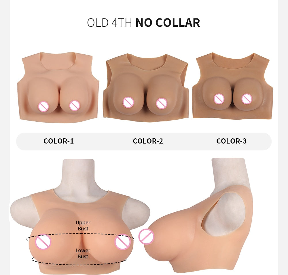 Drag Queen Breastplate For LGBT Sissy Dresses Crossdresser H Cup Silicone Breast Forms Fake Chest Shemale Boobs Male To Female