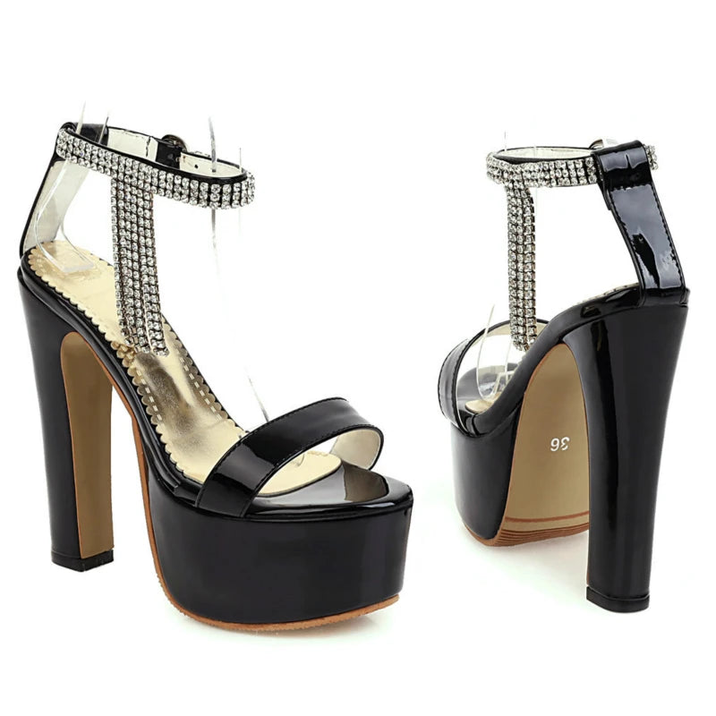 Crossdresser's Luxury: Platform Gladiator Sandals with High Heels - Large Size 45-47, Perfect for Fetish Footwear