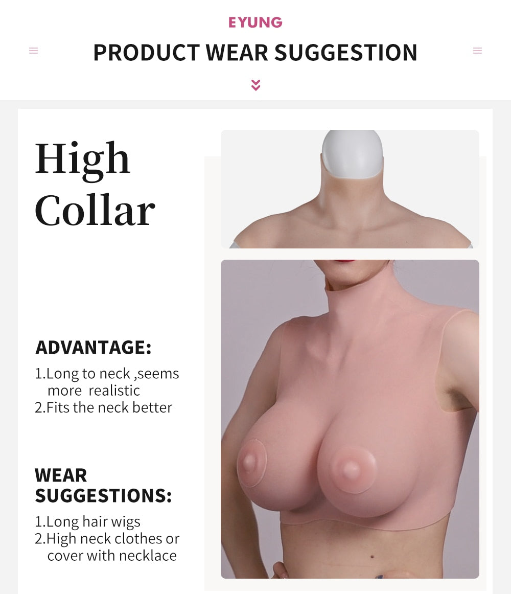 Drag Queen Breastplate For LGBT Sissy Dresses Crossdresser H Cup Silicone Breast Forms Fake Chest Shemale Boobs Male To Female