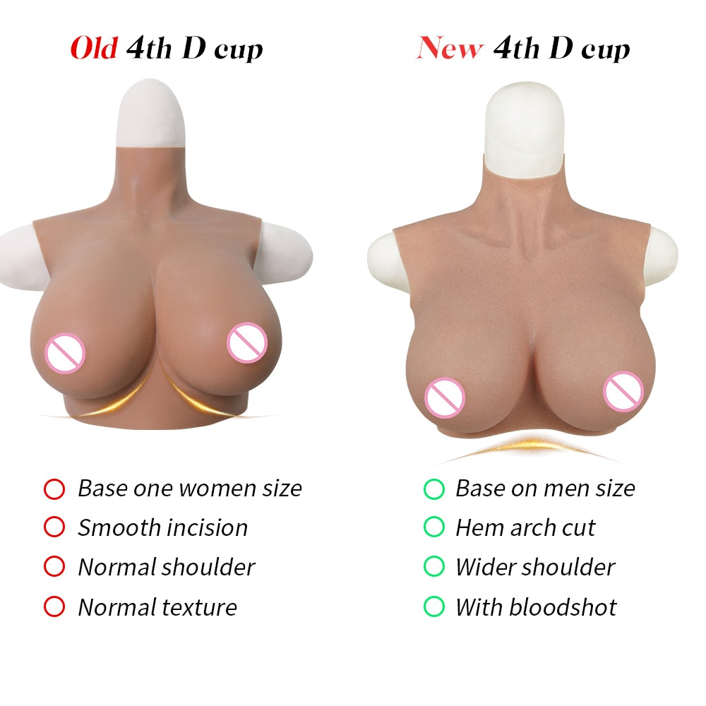Drag Queen Breastplate For LGBT Sissy Dresses Crossdresser H Cup Silicone Breast Forms Fake Chest Shemale Boobs Male To Female