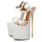 Strippers' Delight: Summer-Chic 22cm Stiletto Heel Platform Sandals in Red and White for Crossdressers