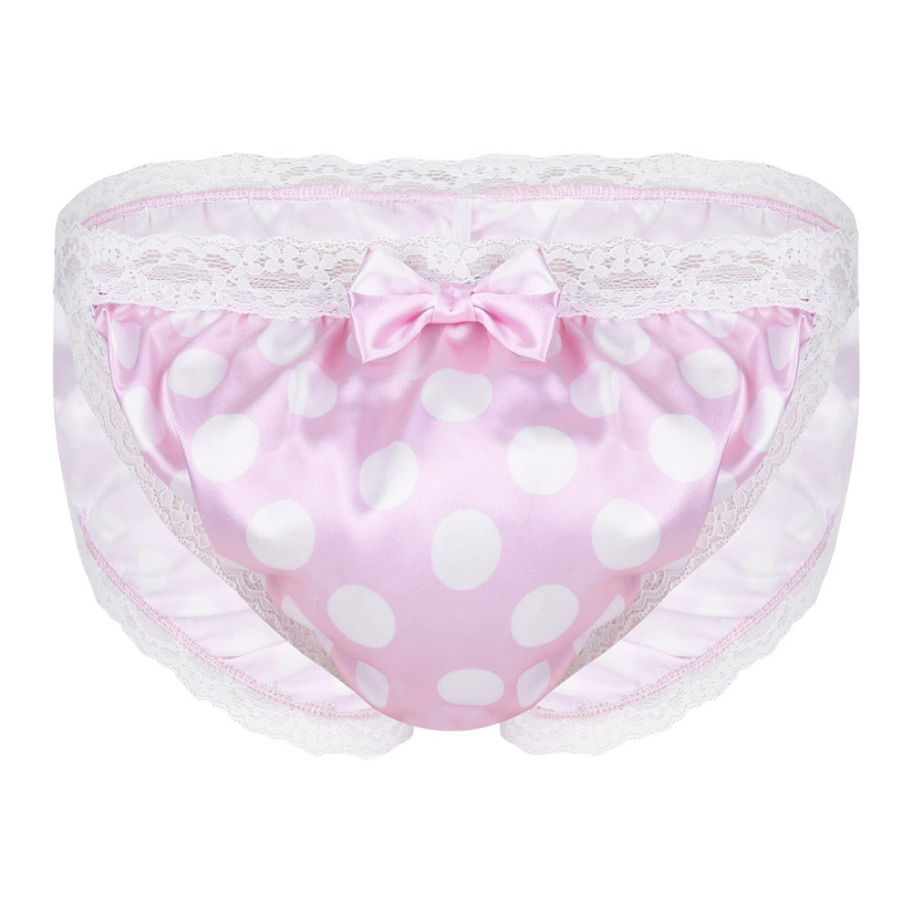 Pink Men's Lingerie Satin Panties