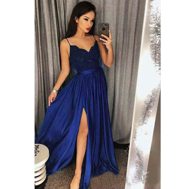 Elegant Lace V-neck Long Dress