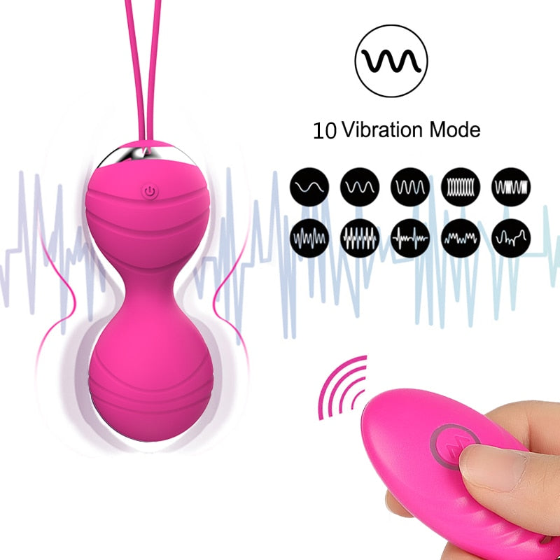 Intimate Bliss: 5pcs Vaginal Tightening Kegel Balls Set - 10 Speed Vibrating Eggs - Silicone Ben Wa Balls - G-Spot Vibrator - Erotic Sex Toy for Sensual Pleasure