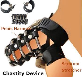 Dominant Control: Leather Cock Cage for Intense Male Restraint
