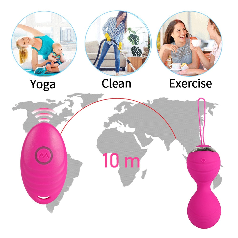 Intimate Bliss: 5pcs Vaginal Tightening Kegel Balls Set - 10 Speed Vibrating Eggs - Silicone Ben Wa Balls - G-Spot Vibrator - Erotic Sex Toy for Sensual Pleasure