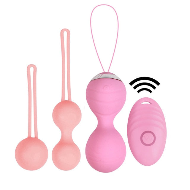 Intimate Bliss: 5pcs Vaginal Tightening Kegel Balls Set - 10 Speed Vibrating Eggs - Silicone Ben Wa Balls - G-Spot Vibrator - Erotic Sex Toy for Sensual Pleasure