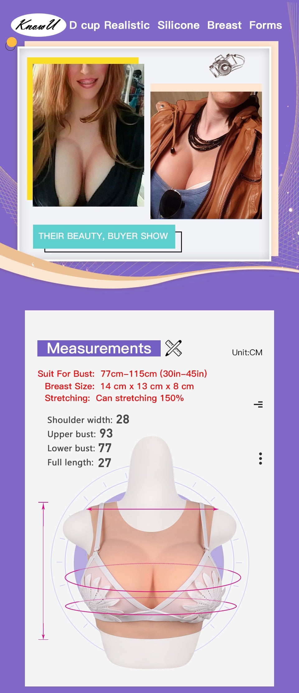 D Cup Silicone Boobs Breast Forms Tights Suit Transgender