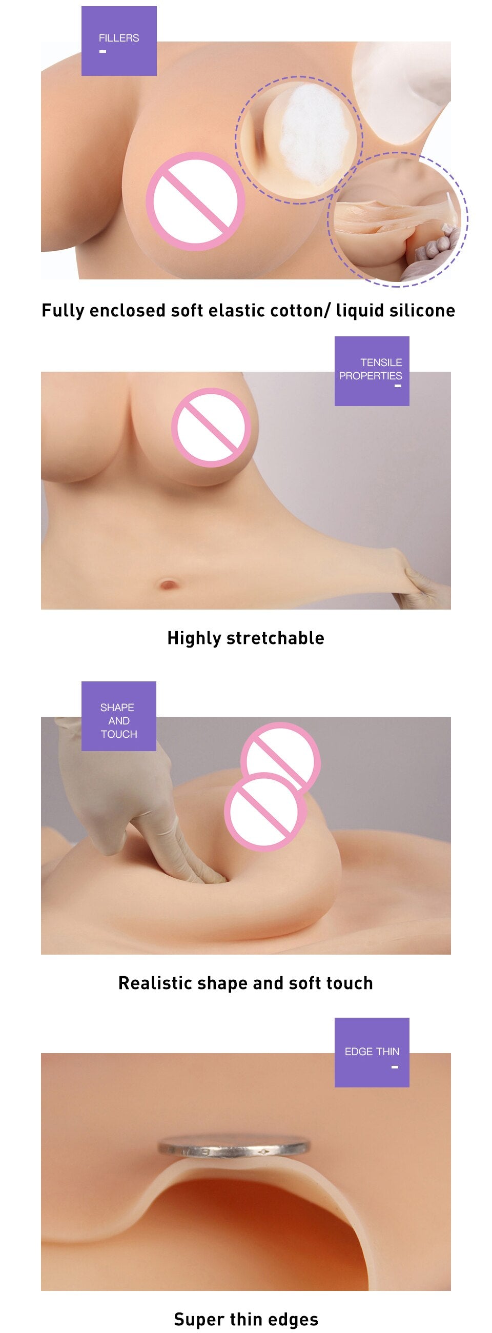 D Cup Silicone Boobs Breast Forms Tights Suit Transgender