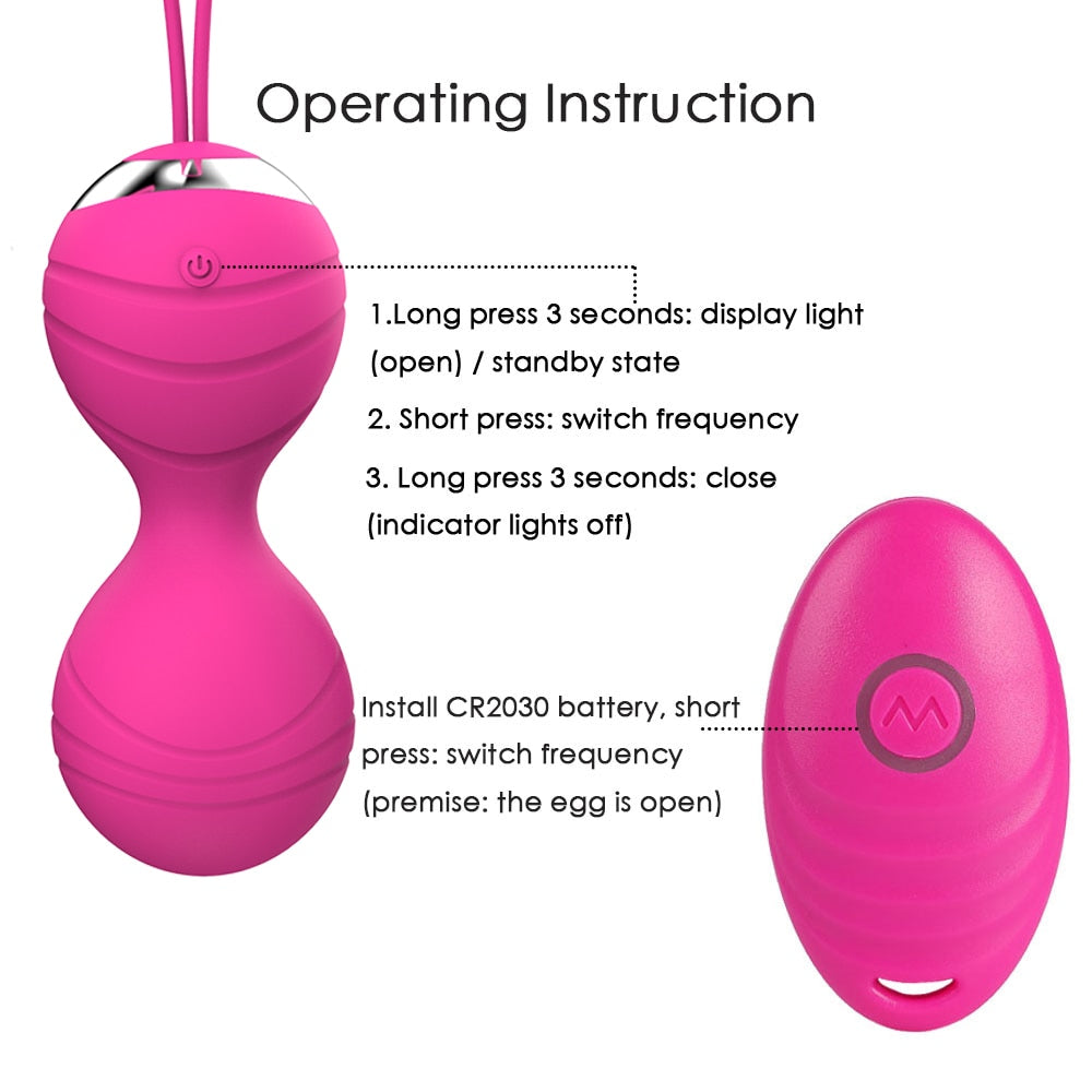 Intimate Bliss: 5pcs Vaginal Tightening Kegel Balls Set - 10 Speed Vibrating Eggs - Silicone Ben Wa Balls - G-Spot Vibrator - Erotic Sex Toy for Sensual Pleasure