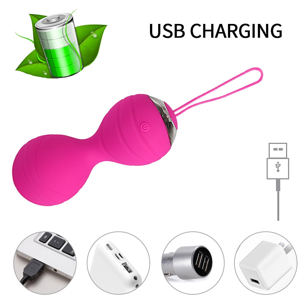 Intimate Bliss: 5pcs Vaginal Tightening Kegel Balls Set - 10 Speed Vibrating Eggs - Silicone Ben Wa Balls - G-Spot Vibrator - Erotic Sex Toy for Sensual Pleasure