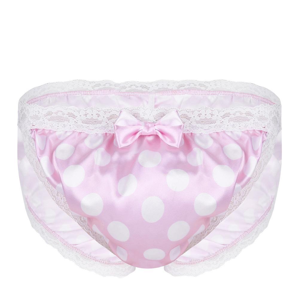 Pink Men's Lingerie Satin Panties