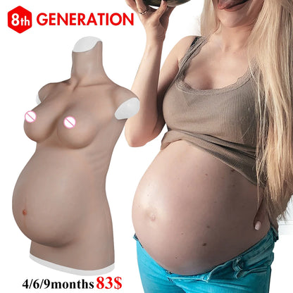 EYUNG 8th-Generation Silicone Pregnant Belly and Breast Prosthesis for Crossdressing and Cosplay