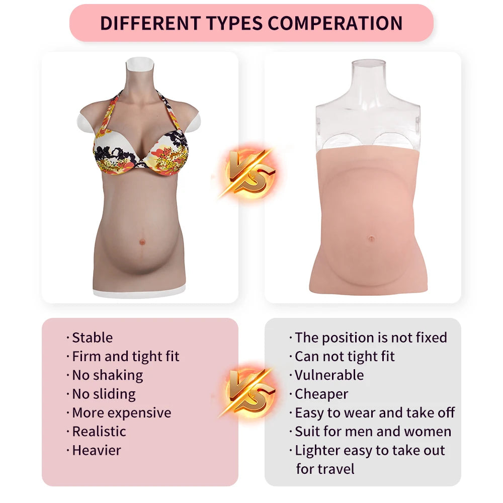 EYUNG 8th-Generation Silicone Pregnant Belly and Breast Prosthesis for Crossdressing and Cosplay