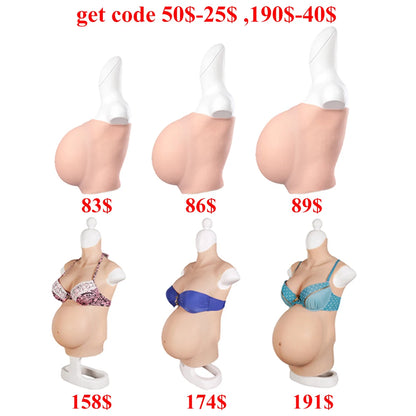 EYUNG 8th-Generation Silicone Pregnant Belly and Breast Prosthesis for Crossdressing and Cosplay