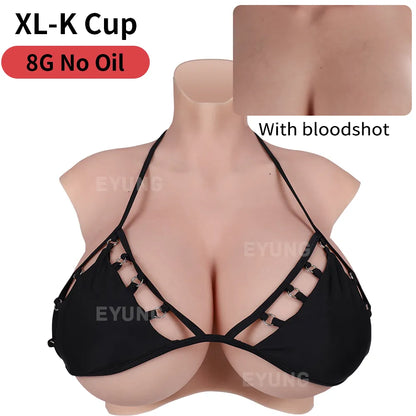 EYUNG 8th-Generation K Cup Silicone Breast Plate for Crossdressers and Cosplay