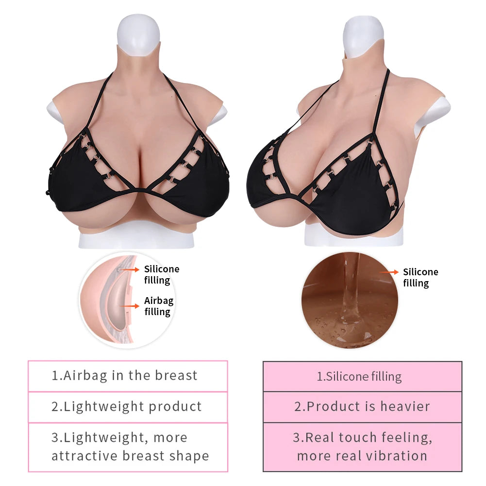 EYUNG 8th-Generation K Cup Silicone Breast Plate for Crossdressers and Cosplay