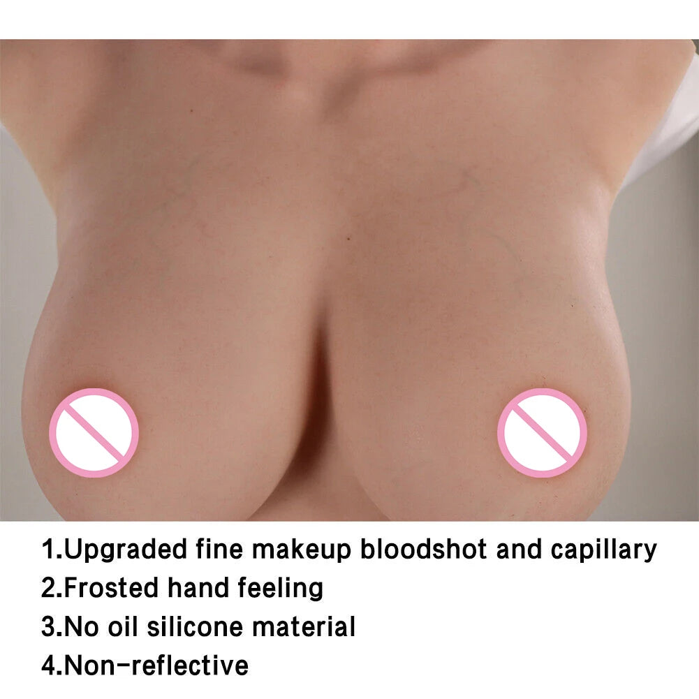 EYUNG 8th-Generation K Cup Silicone Breast Plate for Crossdressers and Cosplay