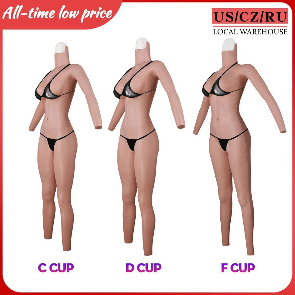 No-Oil Full Silicone Bodysuit with Breast Forms - Image 1