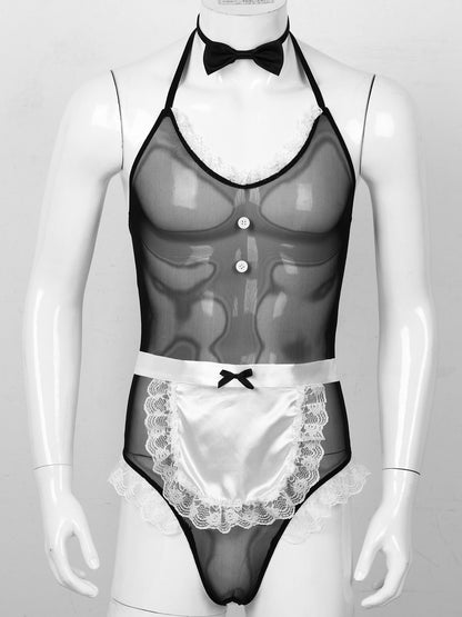 See-Through Mesh Bodysuit: Seductive Lingerie for Sissy Role Play