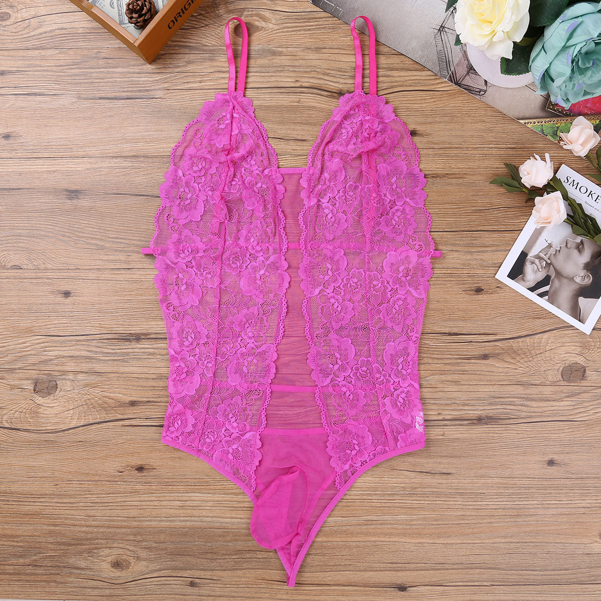 Sexy Lace Thong Bodysuit: Seductive Sleepwear for Men