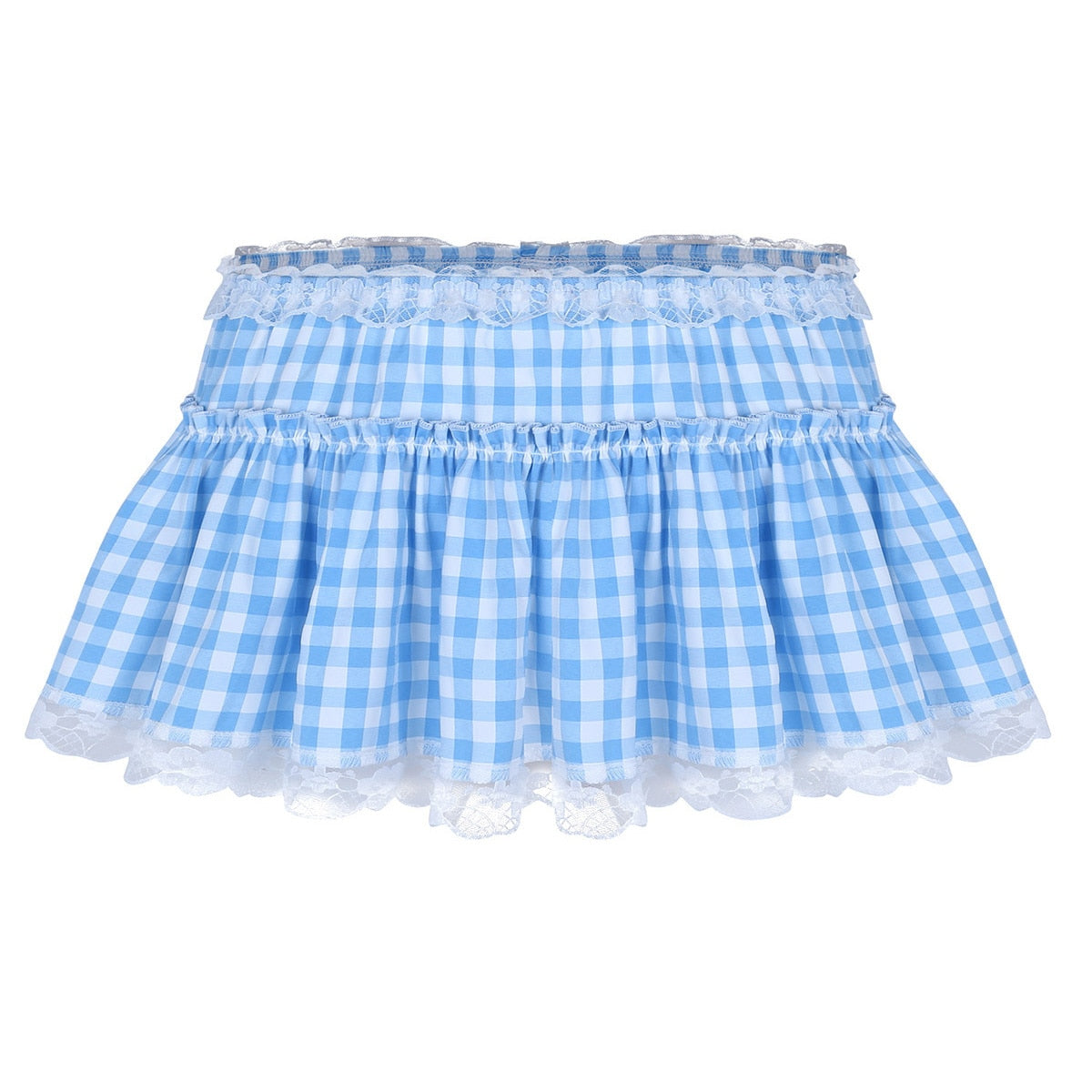 Plaid Ruffle Mini Skirt for Crossdressers - Image 9