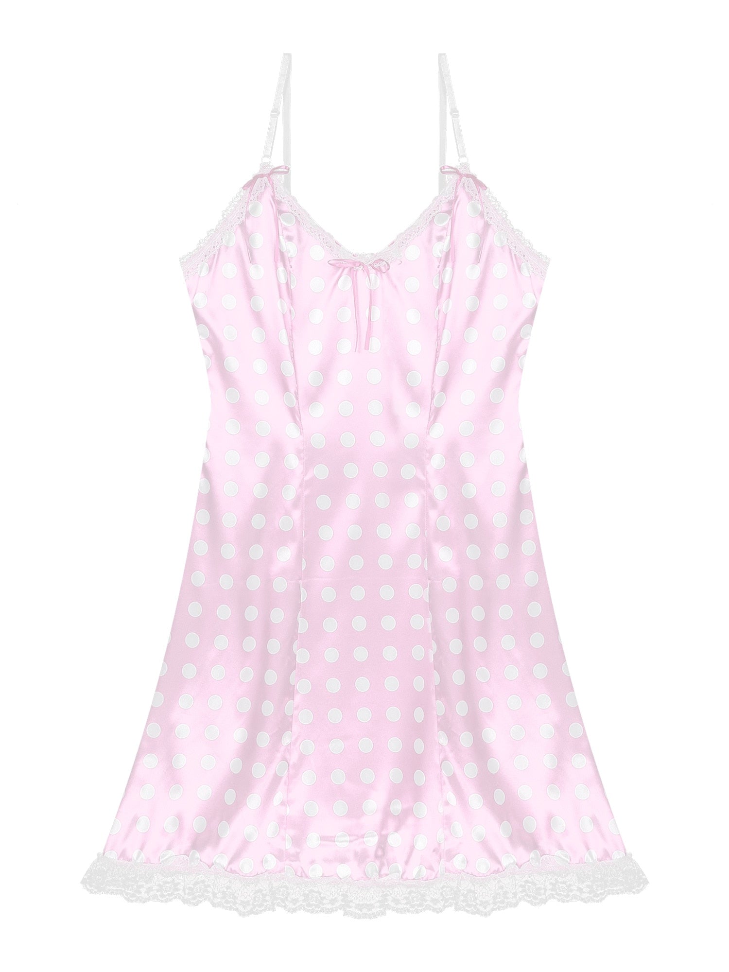 inhzoy Men's 3Pcs Naughty Maid Cosplay Uniform Silky Satin Short Sleeve  Pajamas Dress with Choker and Headband Pink Medium - ShopStyle Pyjamas