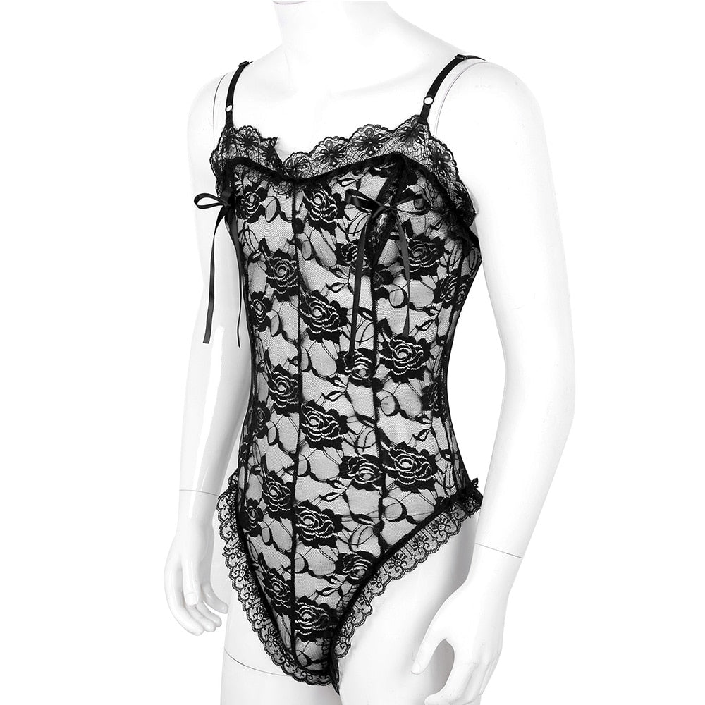 Lace Bodysuit for Crossdressers - Style 2 - Image 5