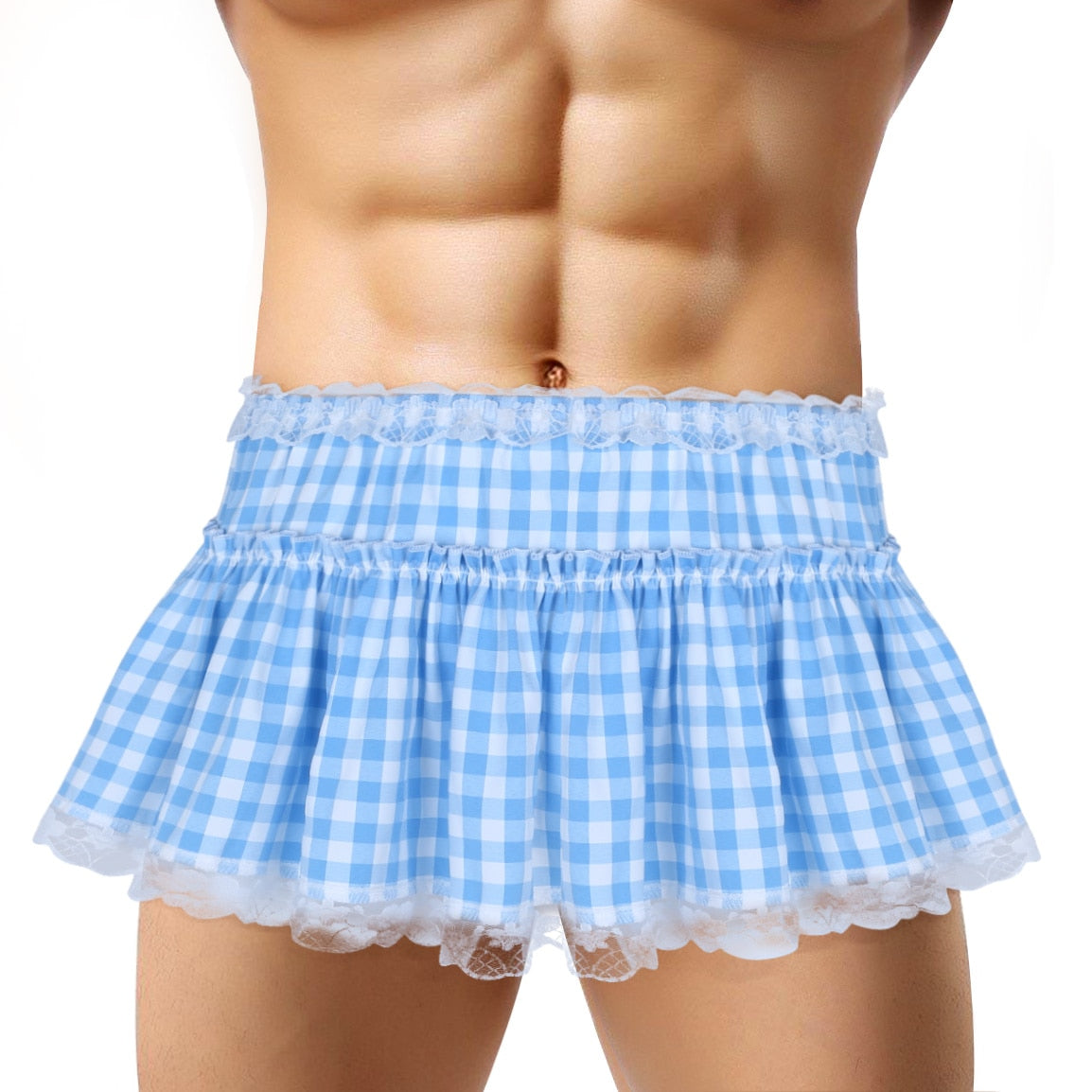 Plaid Ruffle Mini Skirt for Crossdressers - Image 6