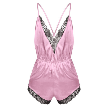 Satin Bodysuit Jumpsuit: Sensual Sleepwear for Crossdressers