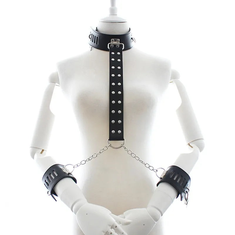 Intimate Couples' Accessories: Neck Cuffs for BDSM Bondage, Stimulation, and Flirting - Collars, Handcuffs, Fetish Gear for Exotic Roleplay Games