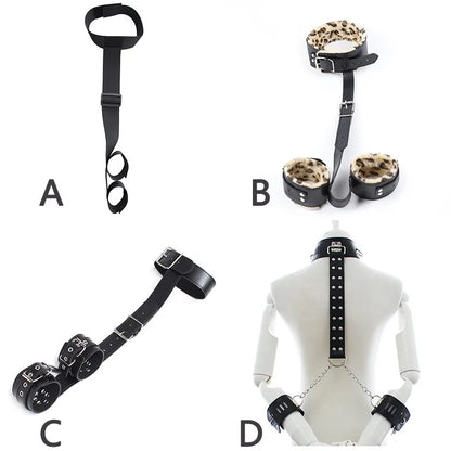 Intimate Couples' Accessories: Neck Cuffs for BDSM Bondage, Stimulation, and Flirting - Collars, Handcuffs, Fetish Gear for Exotic Roleplay Games