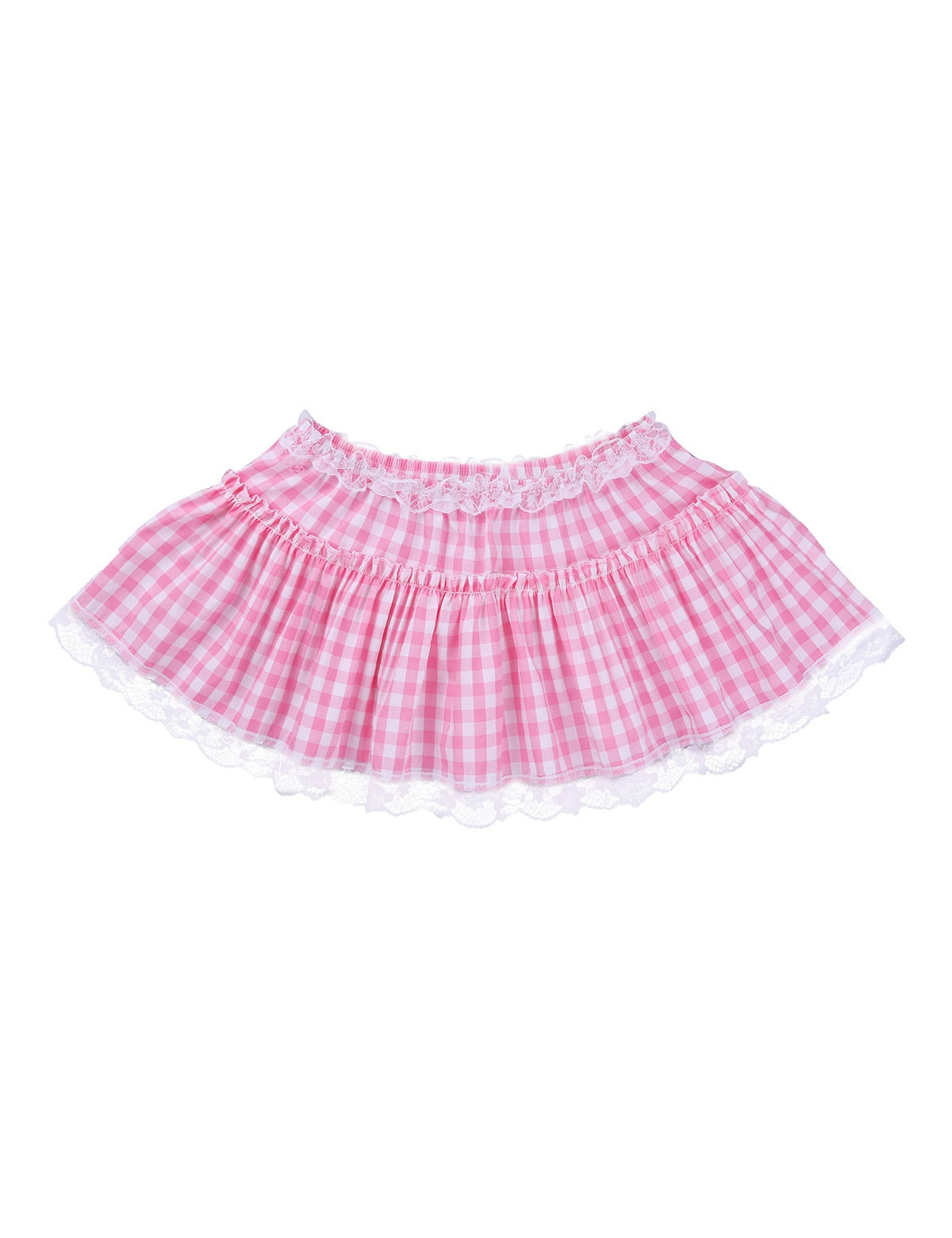 Plaid Ruffle Mini Skirt for Crossdressers - Image 11