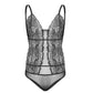 Floral Lace Sissy Bodysuit: Transparent Erotic Nightwear for Crossdressers