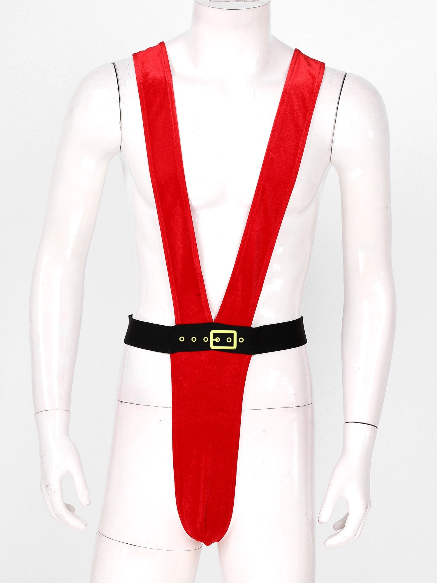 Festive Deep V Bodysuit for Crossdressers - Style 3 - Image 3